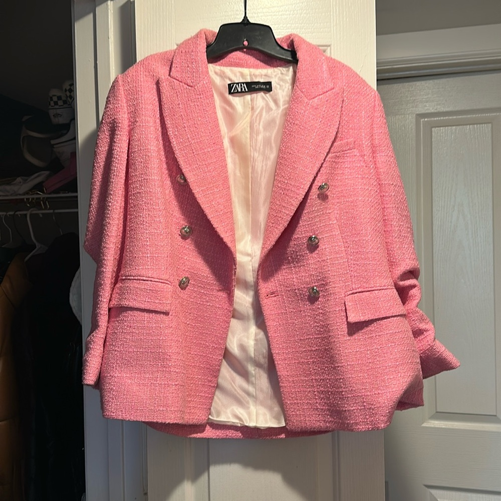 Pink tweed Zara blazer